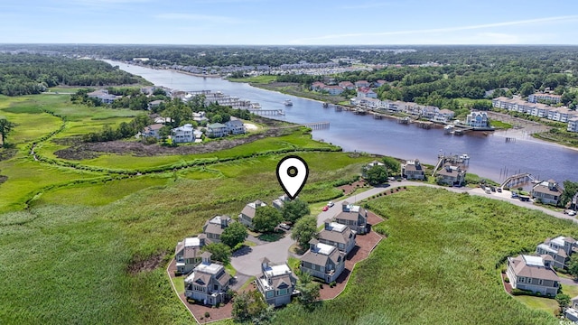 1663 Harbor Dr, North Myrtle Beach, SC 29582 - aerial view of residential area with a nearby body of water