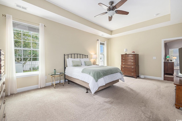 2010 Chattooga Ct, Myrtle Beach, SC 29588 - carpeted bedroom with ceiling fan and a tray ceiling