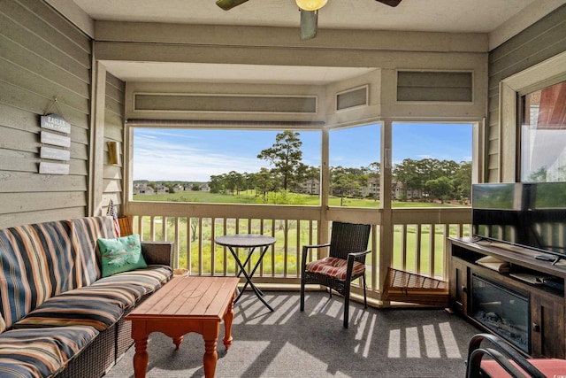 1401 Lighthouse Dr Unit 4334, North Myrtle Beach, SC 29582 - sunroom featuring a ceiling fan