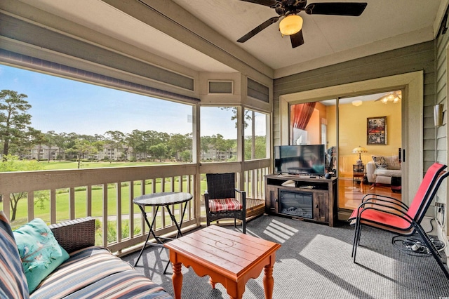 1401 Lighthouse Dr Unit 4334, North Myrtle Beach, SC 29582 - sunroom featuring ceiling fan and plenty of natural light