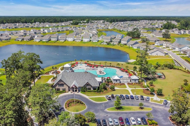 1520 Jardine Loop, Little River, SC 29566 - aerial perspective of suburban area featuring a pool and a large body of water