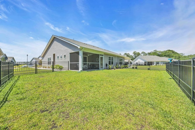 1520 Jardine Loop, Little River, SC 29566 - fenced backyard featuring a sunroom