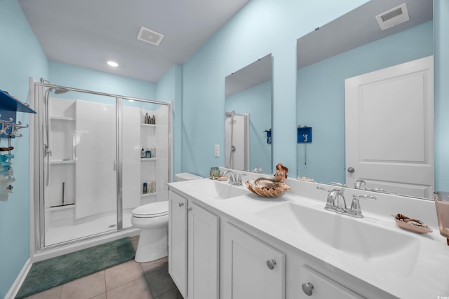 1520 Jardine Loop, Little River, SC 29566 - full bathroom featuring a shower stall, double vanity, and tile patterned floors