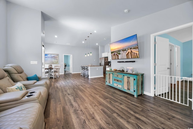 1520 Jardine Loop, Little River, SC 29566 - living room featuring dark wood finished floors and recessed lighting