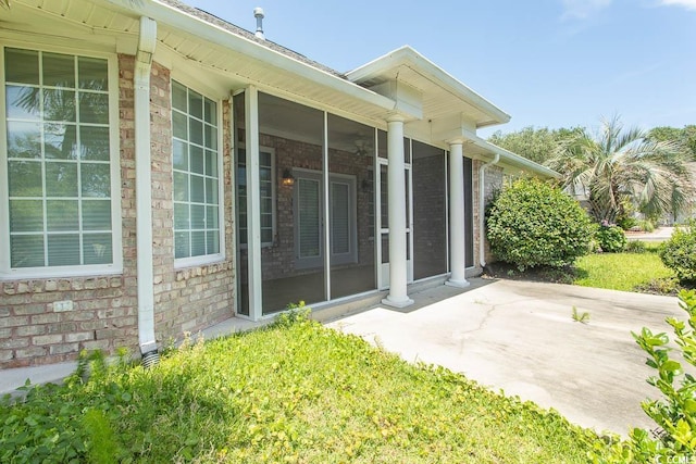 413 Sea Vista Ln, North Myrtle Beach, SC 29582 - entrance to property featuring brick siding and a patio