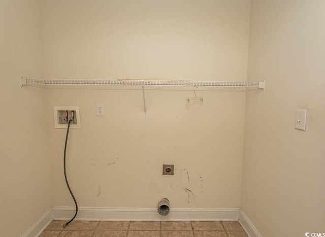 413 Sea Vista Ln, North Myrtle Beach, SC 29582 - laundry area featuring electric dryer hookup, hookup for a washing machine, and light tile patterned flooring
