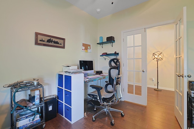 232 Angel Wing Dr, Myrtle Beach, SC 29588 - office area featuring french doors and wood finished floors