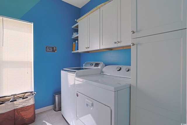 232 Angel Wing Dr, Myrtle Beach, SC 29588 - laundry room featuring cabinet space, independent washer and dryer, and light tile patterned flooring