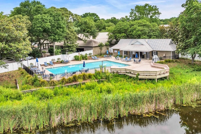 124 Turtle Creek Dr, Pawleys Island, SC 29585 - community pool with a patio area and a water view