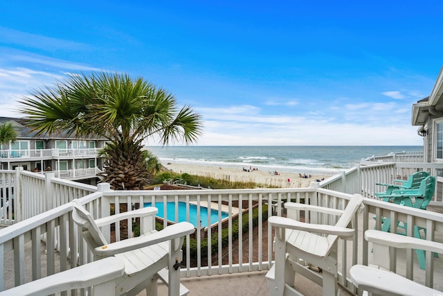 1217 S Ocean Blvd Unit 5, Surfside Beach, SC 29575 - balcony with view of water and beach