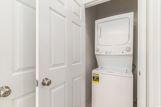 2000 Cross Gate Blvd Unit 202, Surfside Beach, SC 29575 - laundry area featuring estacked washer and dryer