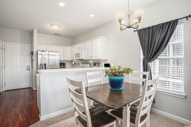 2000 Cross Gate Blvd Unit 202, Surfside Beach, SC 29575 - dining room featuring a chandelier and recessed lighting