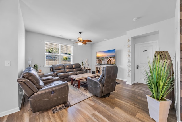 2882 Ophelia Way, Myrtle Beach, SC 29577 - living area with wood finished floors and ceiling fan
