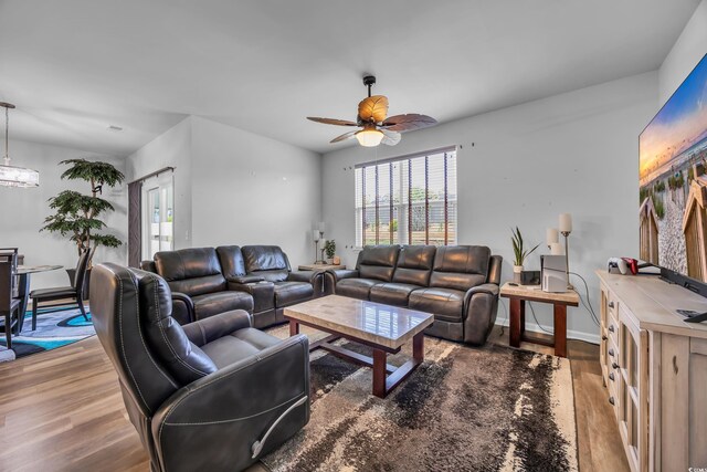 2882 Ophelia Way, Myrtle Beach, SC 29577 - living area with wood finished floors and ceiling fan