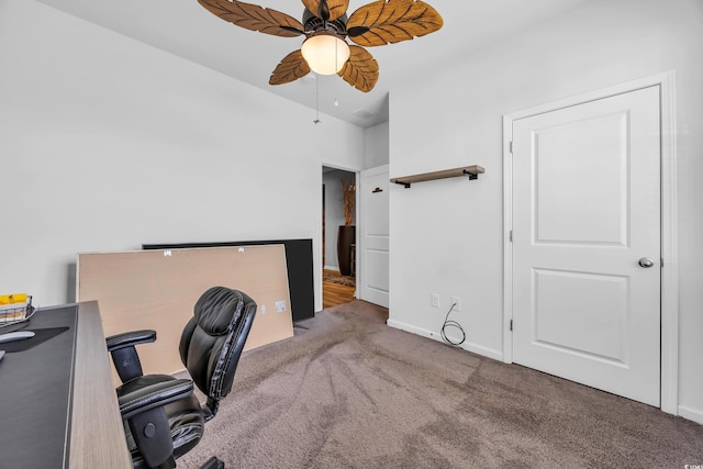 2882 Ophelia Way, Myrtle Beach, SC 29577 - home office with ceiling fan and carpet floors