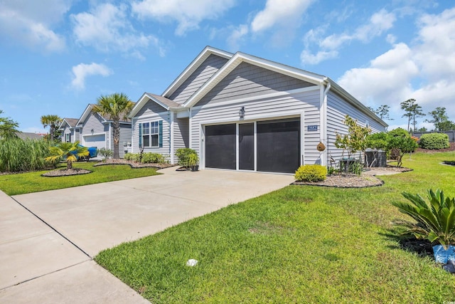 2882 Ophelia Way, Myrtle Beach, SC 29577 - ranch-style house with concrete driveway, a garage, and a front lawn