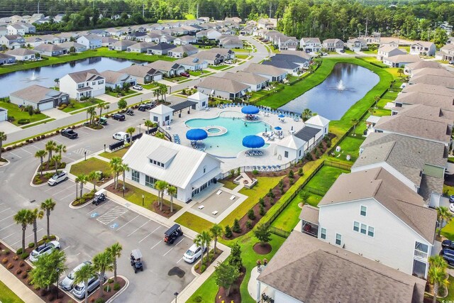 2882 Ophelia Way, Myrtle Beach, SC 29577 - aerial view of residential area with a pool area and a large body of water
