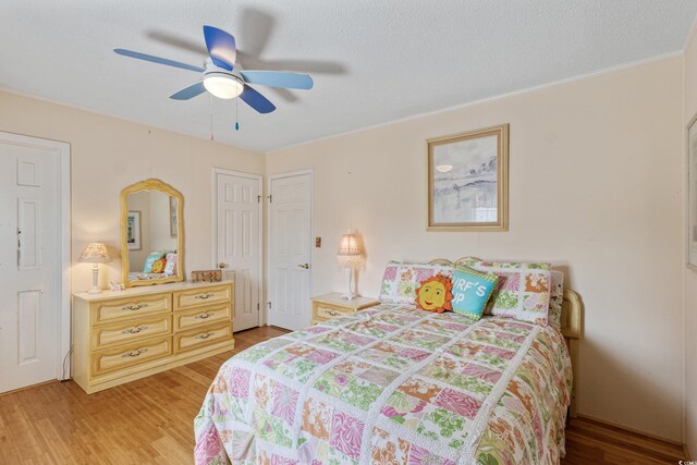 3307 Nixon St, North Myrtle Beach, SC 29582 - bedroom with light wood-type flooring and ceiling fan