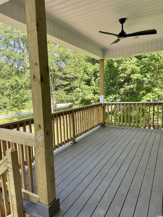 2075 Lees Landing Cir, Conway, SC 29526 - wooden terrace with a ceiling fan