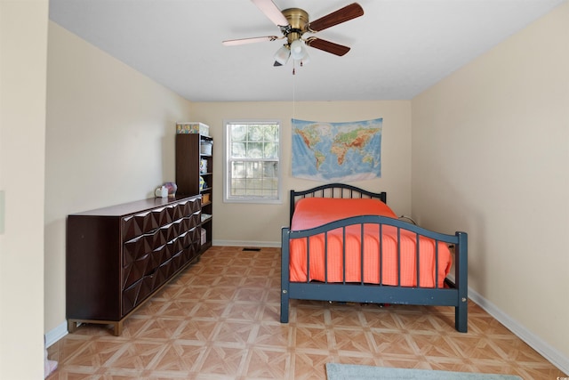 1145 Forest Dr, North Myrtle Beach, SC 29582 - bedroom featuring baseboards and ceiling fan