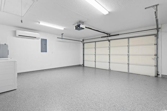 1331 Bermuda Ct, Surfside Beach, SC 29575 - garage featuring a wall mounted air conditioner, a garage door opener, electric panel, refrigerator, and washer / clothes dryer