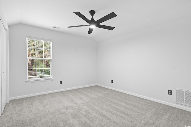 1331 Bermuda Ct, Surfside Beach, SC 29575 - empty room featuring lofted ceiling, carpet, and ceiling fan