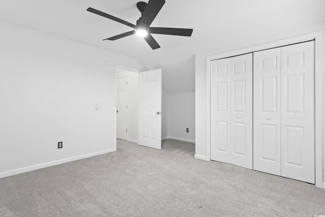 1331 Bermuda Ct, Surfside Beach, SC 29575 - unfurnished bedroom featuring lofted ceiling, carpet, a closet, and a ceiling fan