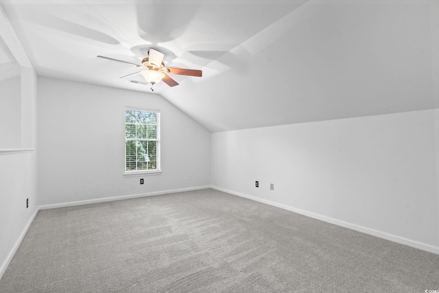 1331 Bermuda Ct, Surfside Beach, SC 29575 - bonus room with vaulted ceiling, ceiling fan, and carpet