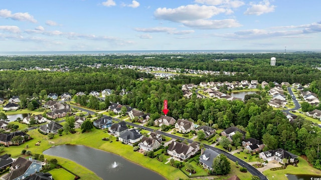 28 Grey Moss Rd, Murrells Inlet, SC 29576 - aerial perspective of suburban area with a large body of water