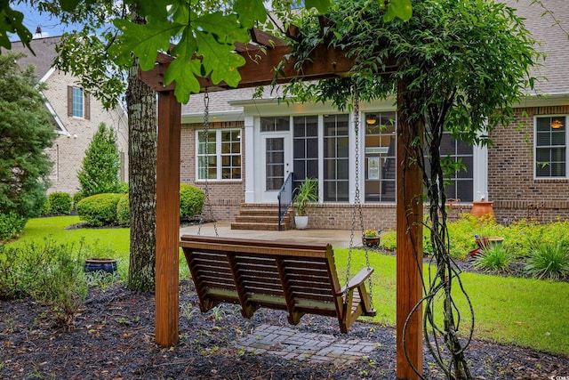 28 Grey Moss Rd, Murrells Inlet, SC 29576 - view of patio with a sunroom and entry steps