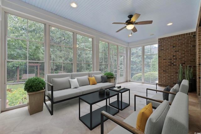 28 Grey Moss Rd, Murrells Inlet, SC 29576 - sunroom / solarium with brick wall