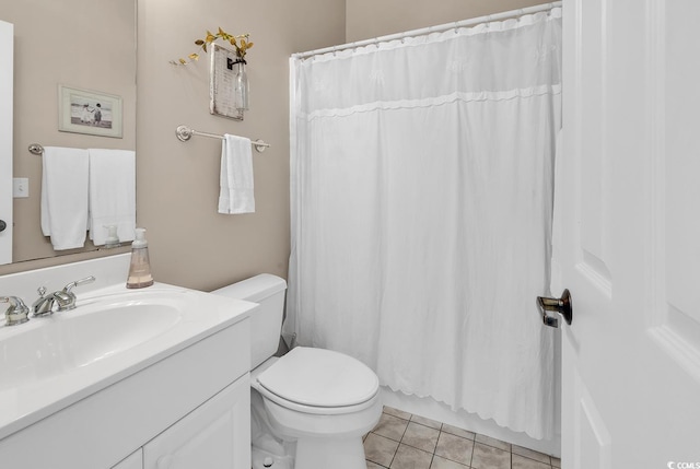 1208 Trisail Ln, North Myrtle Beach, SC 29582 - bathroom with vanity, tile patterned flooring, and curtained shower