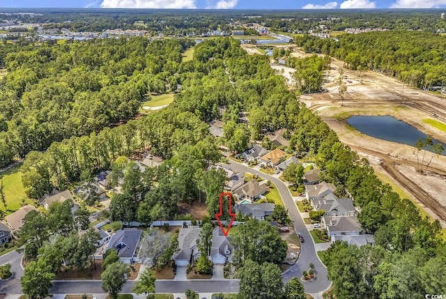 1208 Trisail Ln, North Myrtle Beach, SC 29582 - aerial view of property's location with nearby suburban area and a large body of water