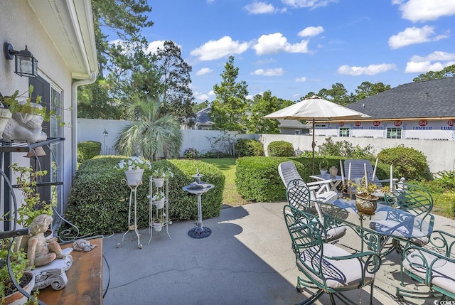 1208 Trisail Ln, North Myrtle Beach, SC 29582 - fenced backyard with a patio