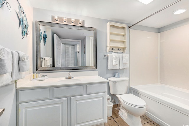 2201 S Ocean Blvd Unit 103, Myrtle Beach, SC 29577 - bathroom with vanity, bathtub / shower combination, and tile patterned floors