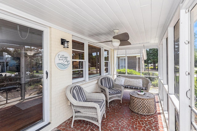 1416 Edge Dr, North Myrtle Beach, SC 29582 - sunroom with ceiling fan