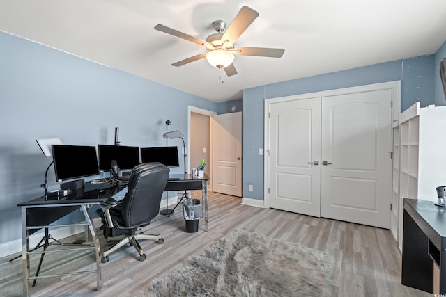 2885 Desert Rose St, Little River, SC 29566 - office featuring wood finished floors and ceiling fan
