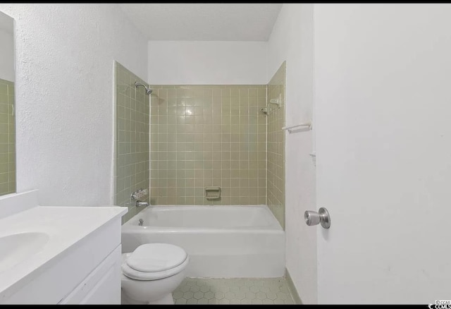 1025 Carolina Rd Unit H4, Conway, SC 29526 - bathroom featuring shower / bathtub combination, vanity, tile patterned flooring, and a textured wall