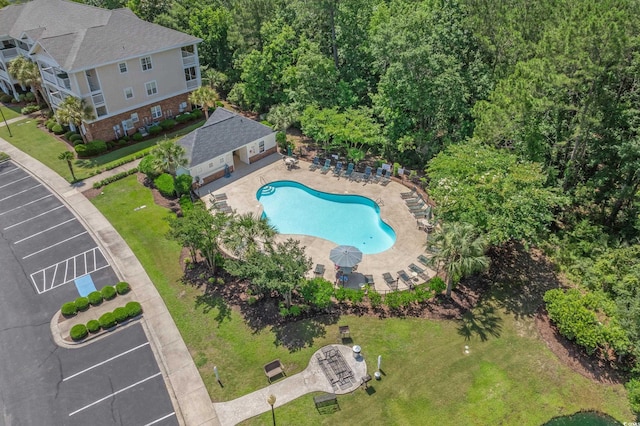 6015 Catalina Dr Unit 932, North Myrtle Beach, SC 29582 - drone / aerial view of a pool area