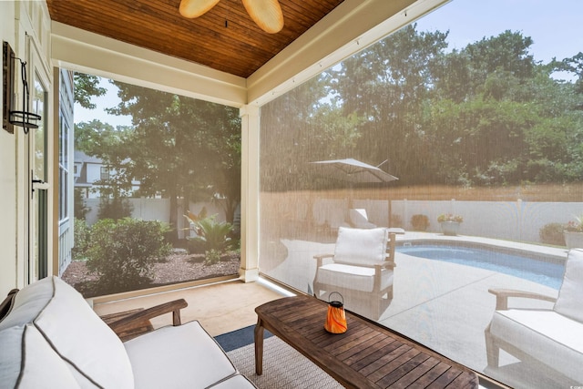 5 Ruth St, Murrells Inlet, SC 29576 - fenced backyard with ceiling fan and a patio