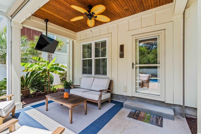 5 Ruth St, Murrells Inlet, SC 29576 - view of patio with ceiling fan and an outdoor hangout area