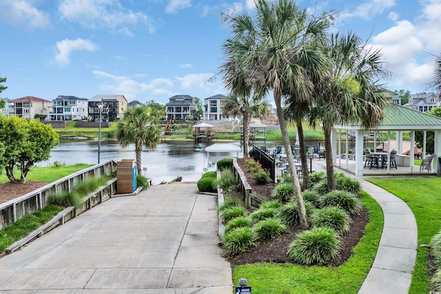 700 Shell Point Ct, Longs, SC 29568 - surrounding community with a gazebo, a boat ramp, a water view, and a residential view