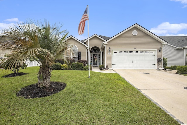 388 Sea Turtle Dr, Myrtle Beach, SC 29588 - view of front of property featuring a garage, concrete driveway, and a front lawn