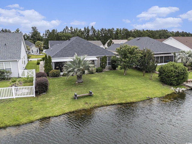 388 Sea Turtle Dr, Myrtle Beach, SC 29588 - rear view of house featuring a water view and a residential view