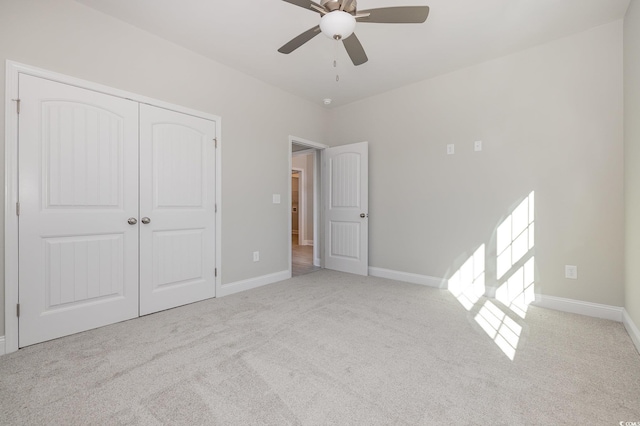 369 Log Cabin Rd, Loris, SC 29569 - unfurnished bedroom featuring carpet flooring, a closet, and ceiling fan