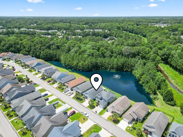 236 Palm Cove Cir, Myrtle Beach, SC 29588 - aerial perspective of suburban area featuring a forest and a nearby body of water