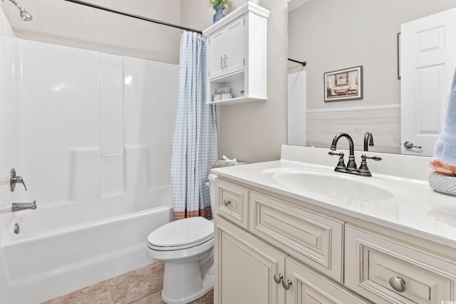 236 Palm Cove Cir, Myrtle Beach, SC 29588 - full bath featuring vanity, shower / bathtub combination with curtain, and tile patterned flooring