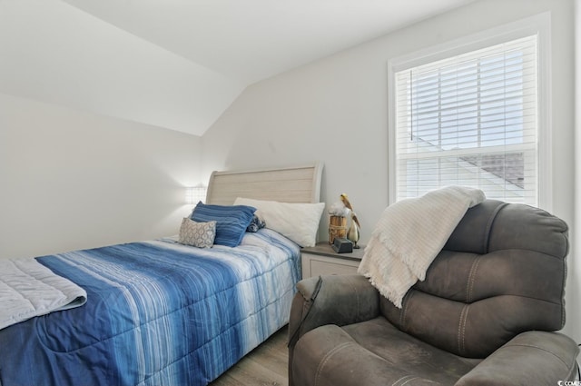 668 Rycola Cir, Surfside Beach, SC 29575 - bedroom featuring wood finished floors and vaulted ceiling
