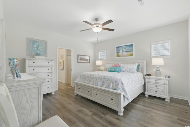 668 Rycola Cir, Surfside Beach, SC 29575 - bedroom featuring wood finished floors and a ceiling fan