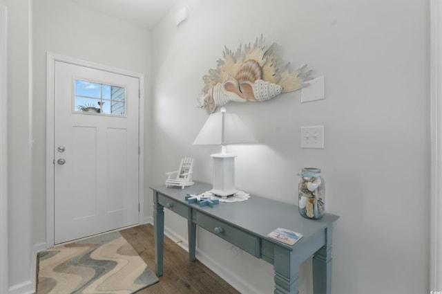 668 Rycola Cir, Surfside Beach, SC 29575 - foyer entrance featuring wood finished floors and baseboards